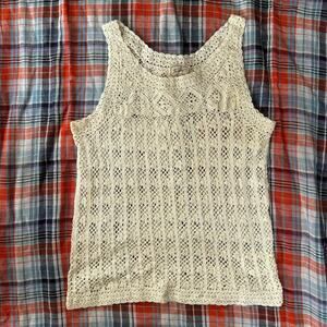 Tramo Switzerland XS Ecru Crochet Tank Top CLEAN